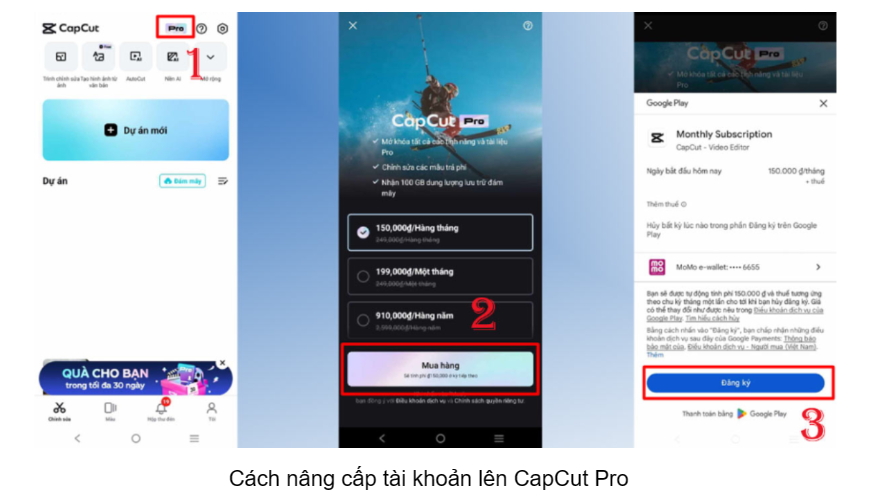 Cách nâng cấp tài khoản lên CapCut Pro