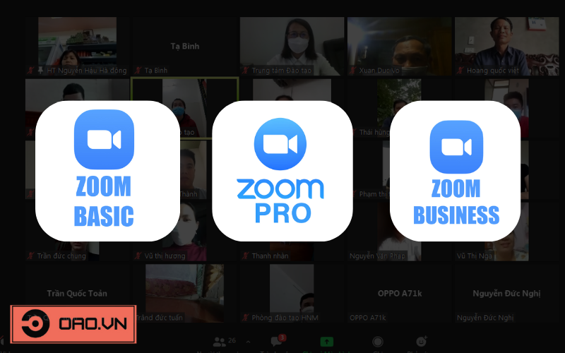 các gói tài khoản zoom