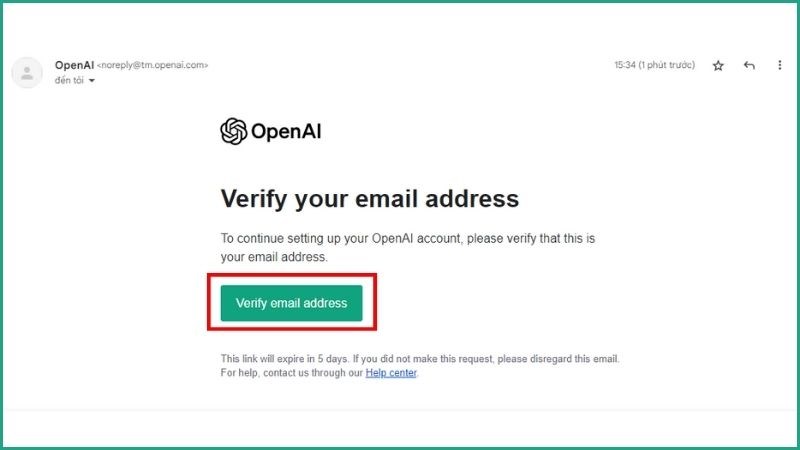 Chọn Verify email address