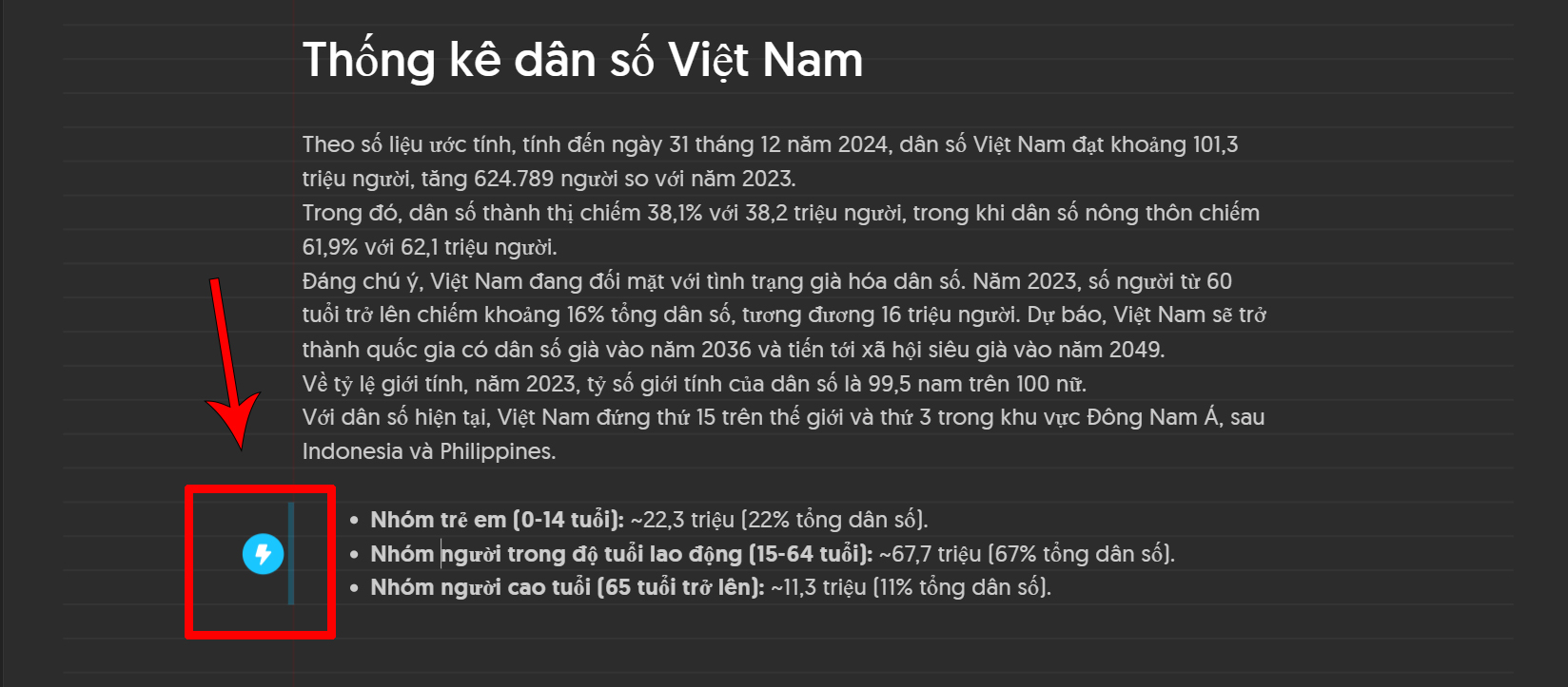 Nhấn vào biểu tượng như hình để Napkin AI làm việc Nhấn vào biểu tượng như hình để Napkin AI làm việc