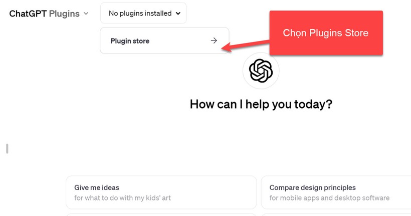 Mở Store chứa các plugins Mở Store chứa các plugins
