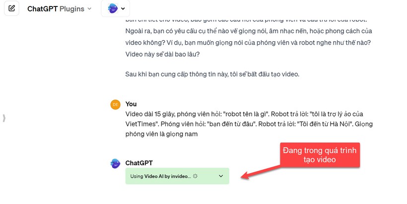 Sau khi bạn đã nhập các câu, hệ thống bắt đầu nhận dạng và tạo video