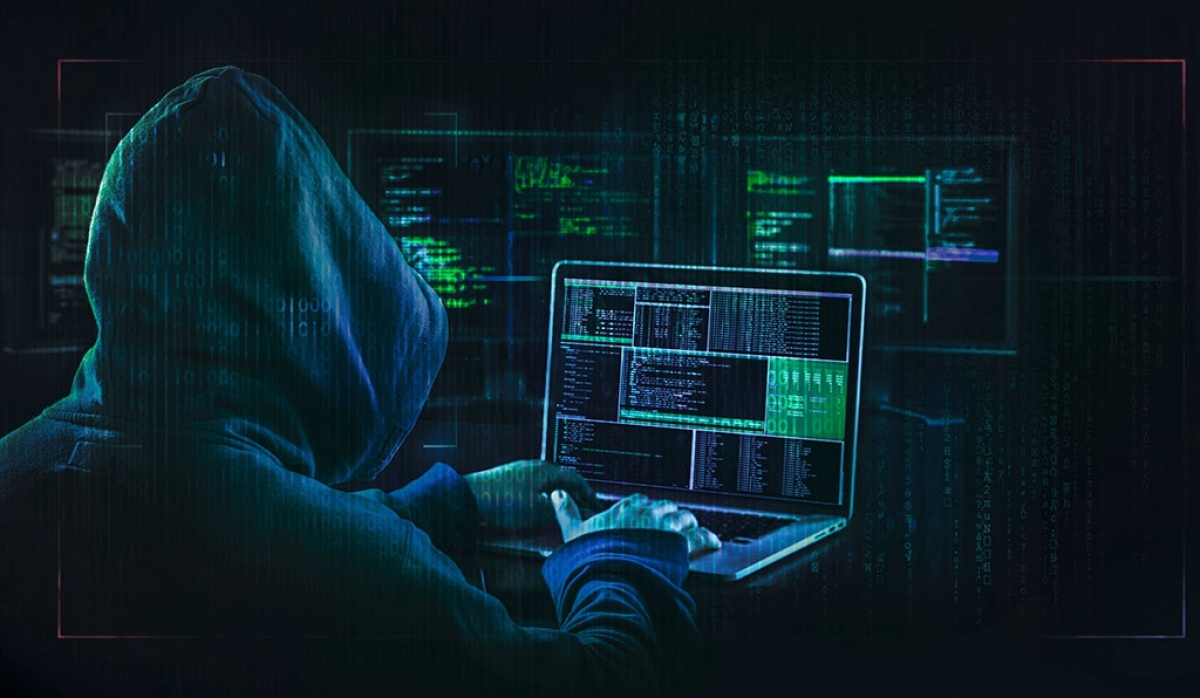Hình ảnh hacker đánh cắp dữ liệu