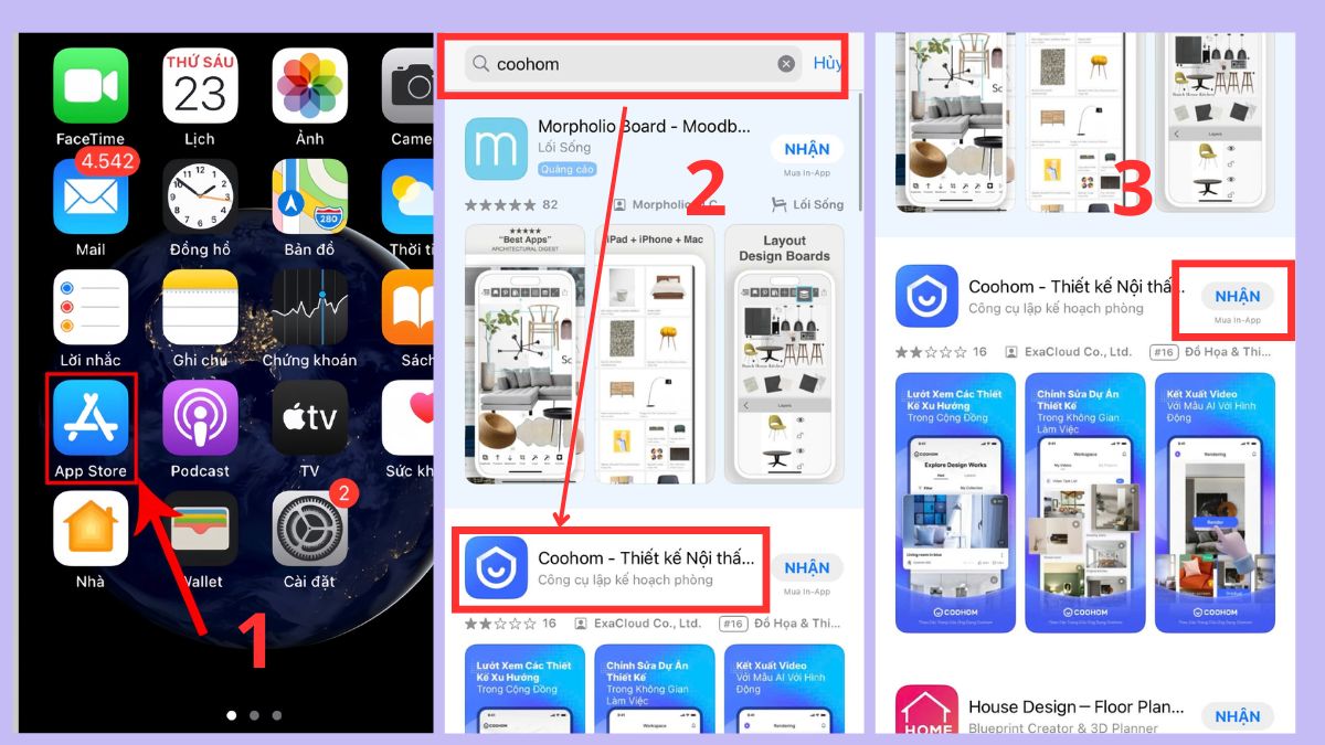 Cách tải Coohom AI trên điện thoại