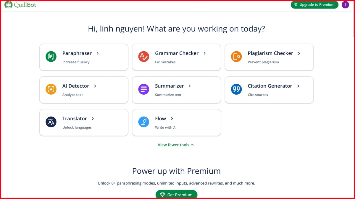 Bước 3: Sau khi đăng kí sẽ ra giao diện như này